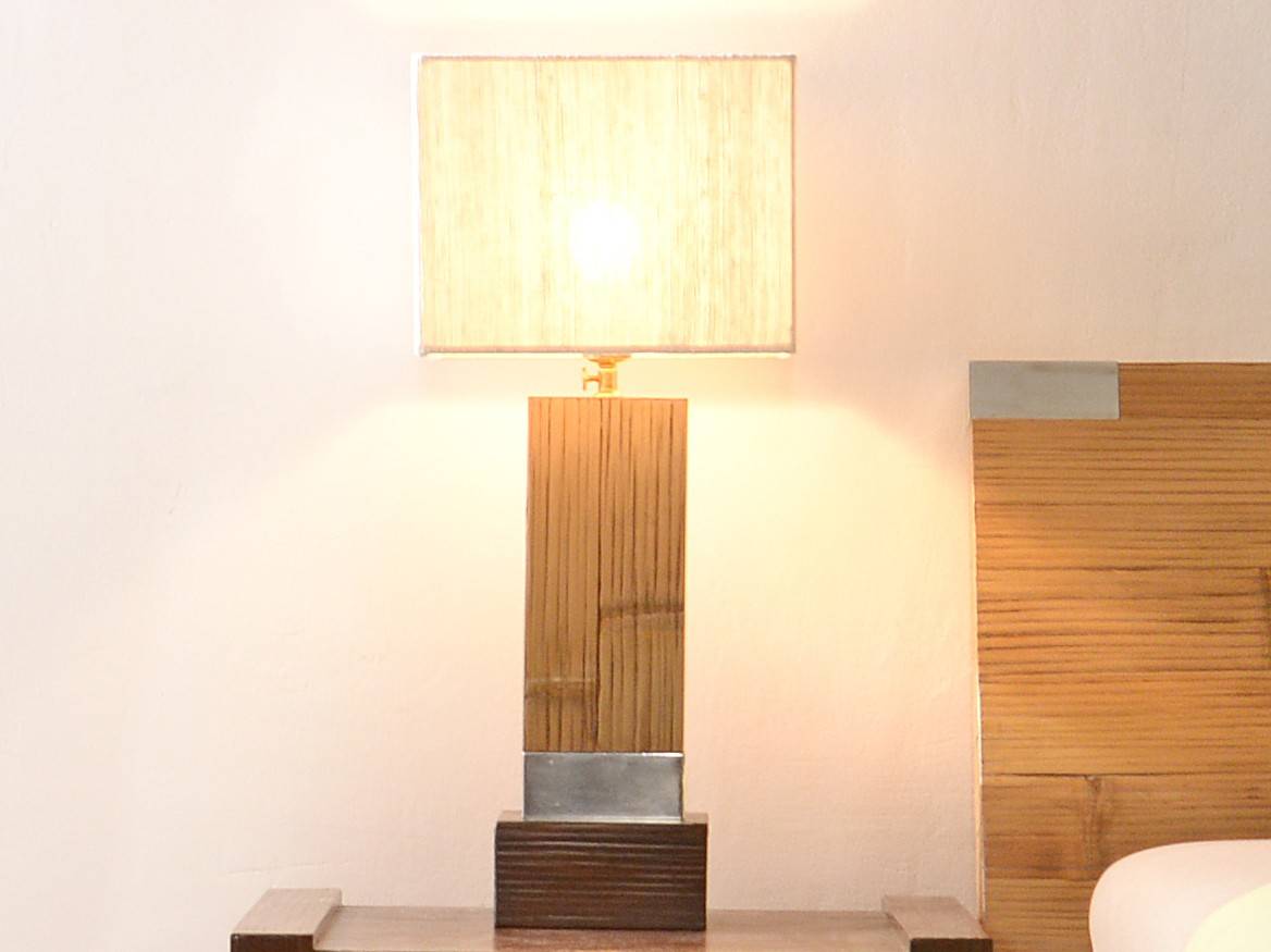 brown and white lamp